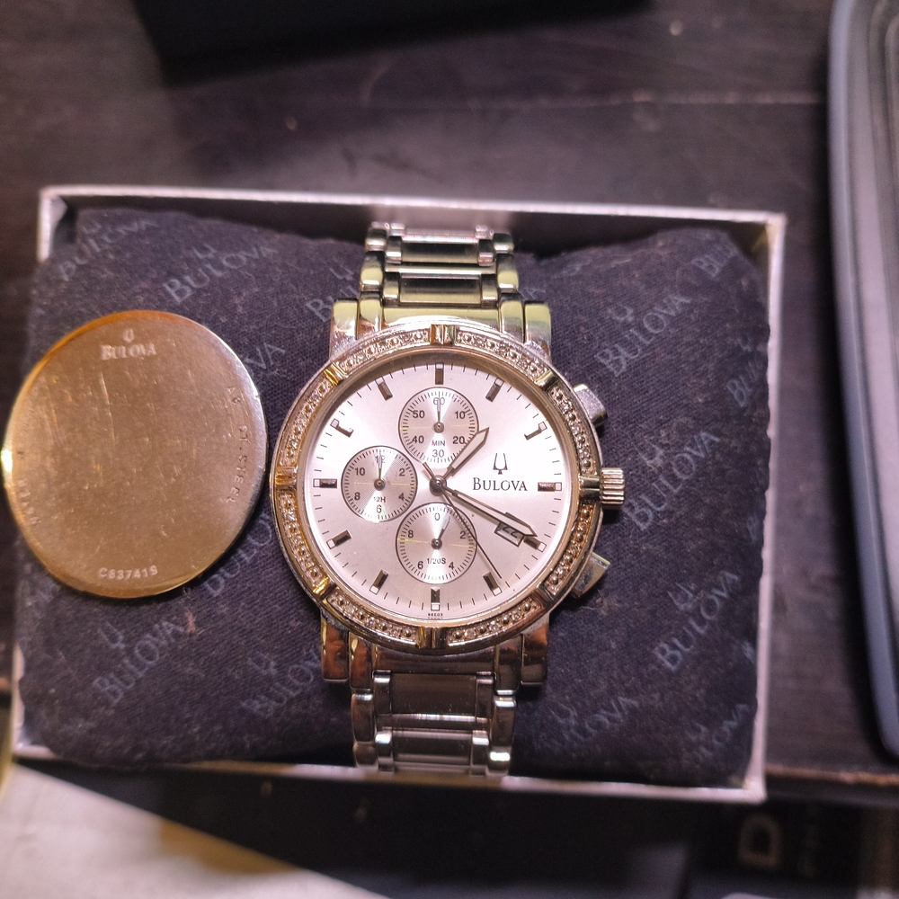 Bulova Silver Chronograph Watch